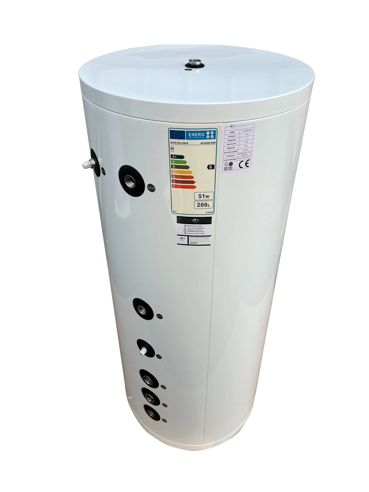 ALPS EXCLUSIVE AE-00200-DHW - RVS Tapwaterboiler (200L)