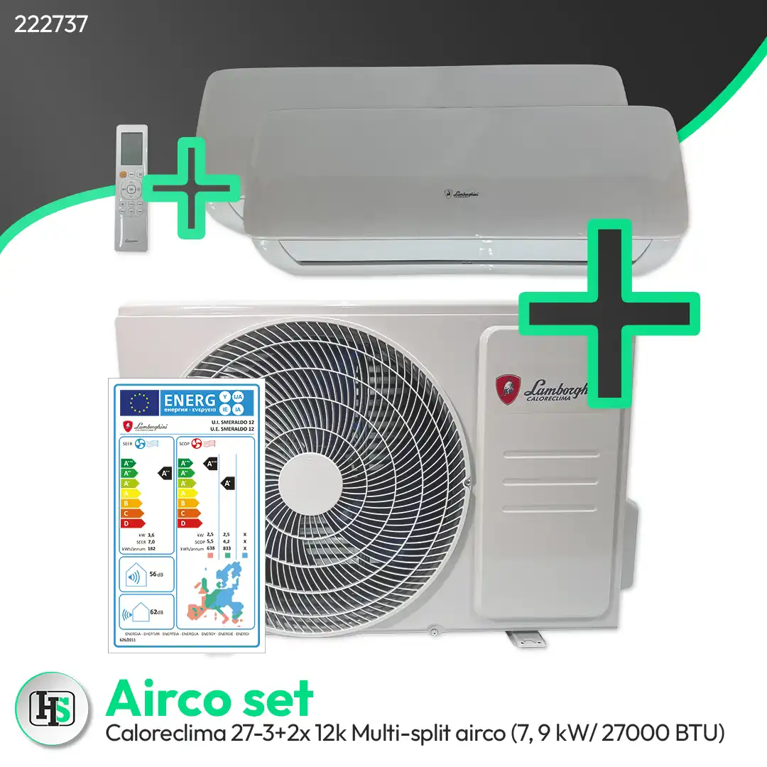Lamborghini Caloreclima 27-3 + 3x 9K - Multi-split airco combinatie (7,9 kW / 27000 BTU)