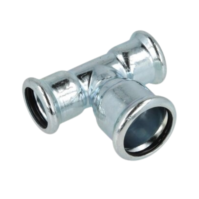 OEG 802004574 - C-staal perskoppeling M-contour T-stuk verloop (22 mm x 28 mm x 22 mm)