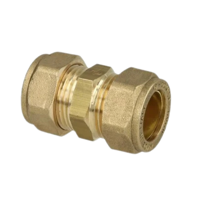 OEG 802016010 - Messing knelkoppeling recht (22 mm)