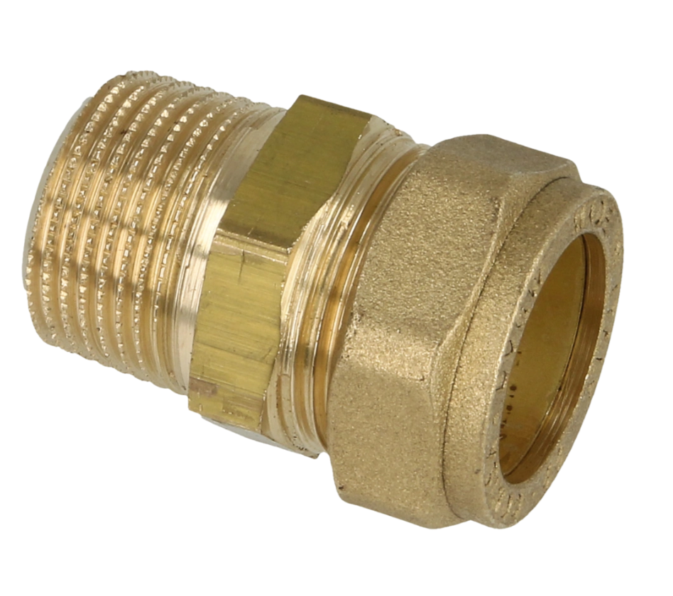 OEG 802016090 - Messing knelkoppeling recht (12 mm x G 1/2